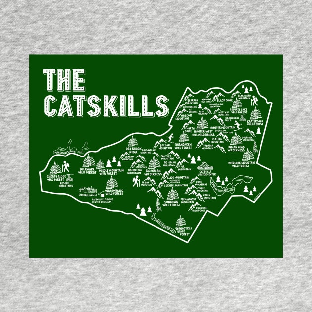 The Catskills Map Art by fiberandgloss